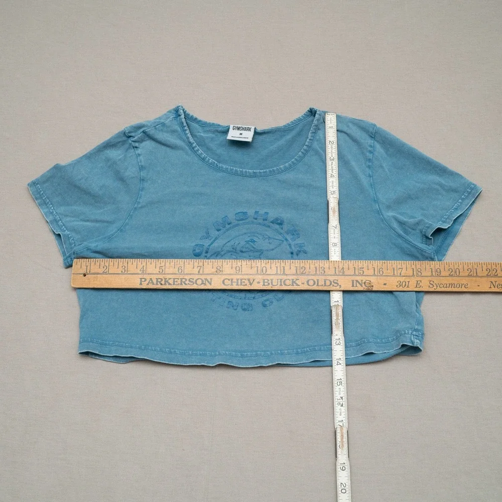 Gymshark Lifting Club Women Crop Top Gym Active Wear T Shirt Shark Legacy Washed - Picture 3 of 6